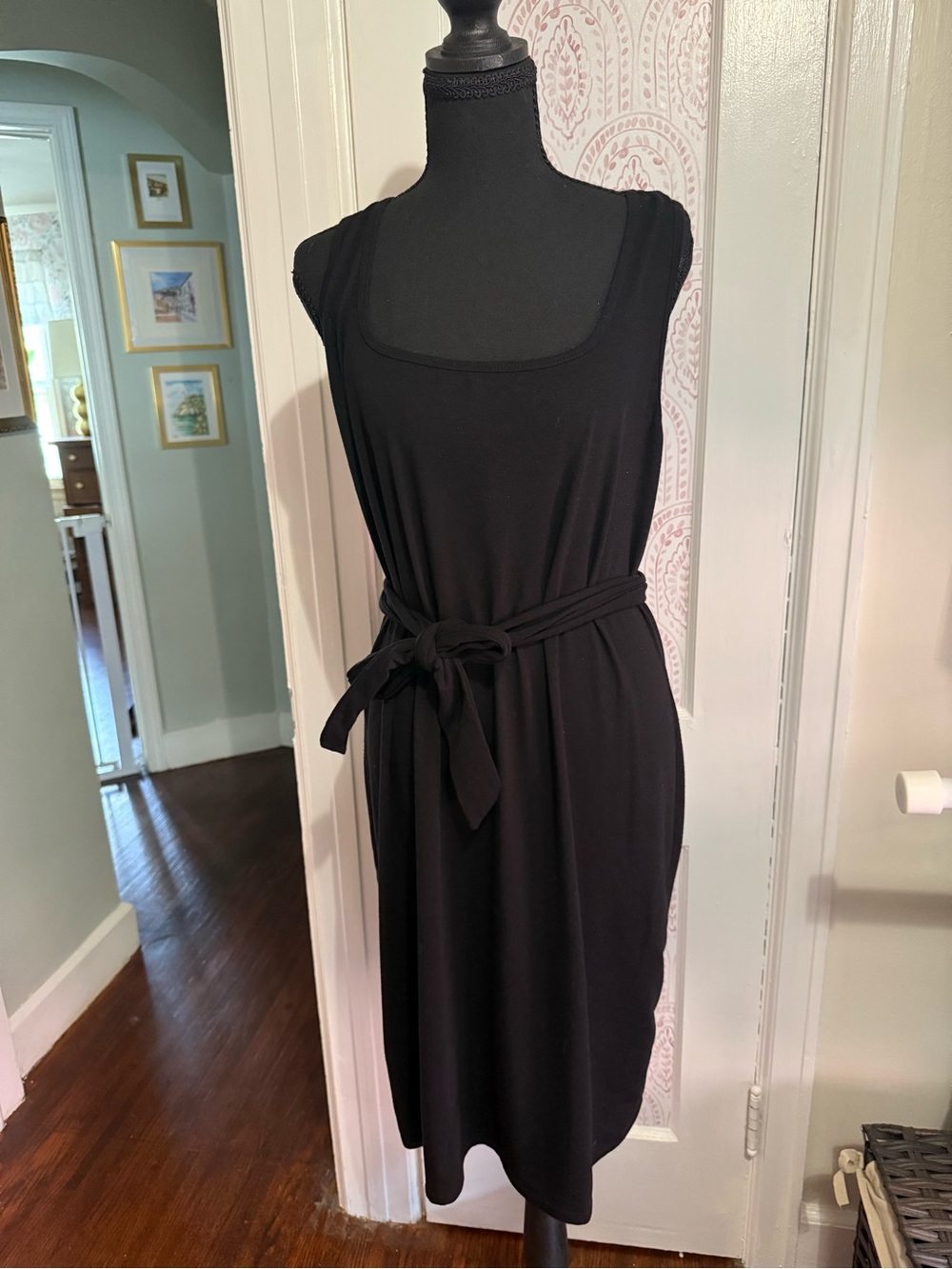 torrid Black Sleeveless Midi Dress with Tie Belt
